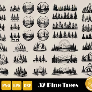 Pine Tree Svg, Christmas Tree Svg, Pine Tree Png, Tree Silhouette Svg, Pine Tree Bundle, Nature Svg, Christmas Shirt Svg, Instant Download