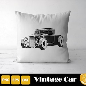 Vintage Car Svg, Classic Car Svg, Old Car Svg, Retro Car Clipart, Hot Rod Cut Files, Antique Car Svg, Easy Cut, Instant Download