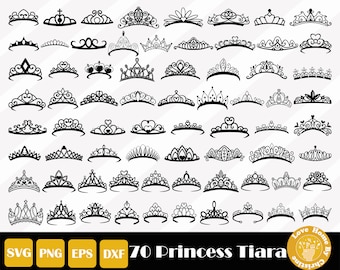 70 Princess Crown Svg, Royal Crown Svg, Crown Monogram Svg, Crown Cut File, Crown Vector, For Cricut Silhouette, Easy Cut, Instant Download