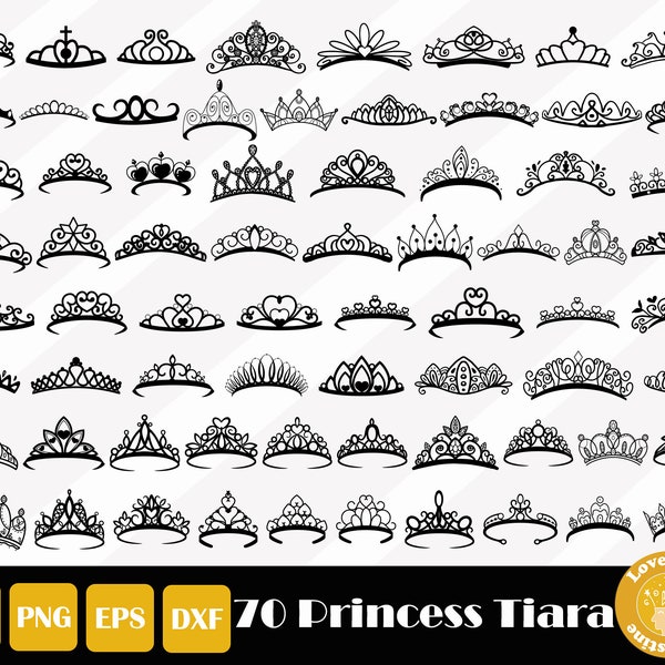 70 Princess Crown svg, Royal Crown svg, Crown Monogram svg, Crown Cut File, Crown Vector, Pour Cricut Silhouette, Easy Cut, Téléchargement instantané