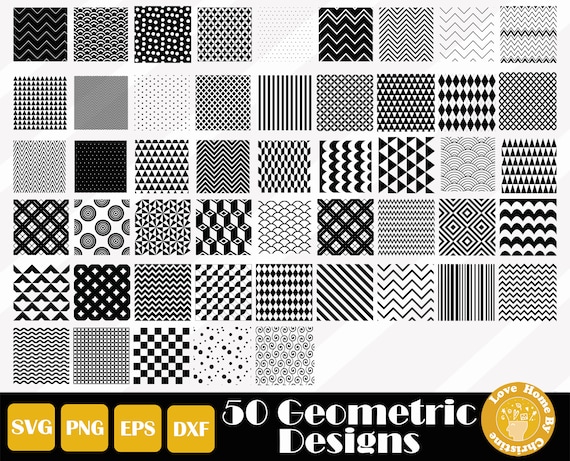50 Geometric Design Svg, Geometric Shape Svg, Seamless
