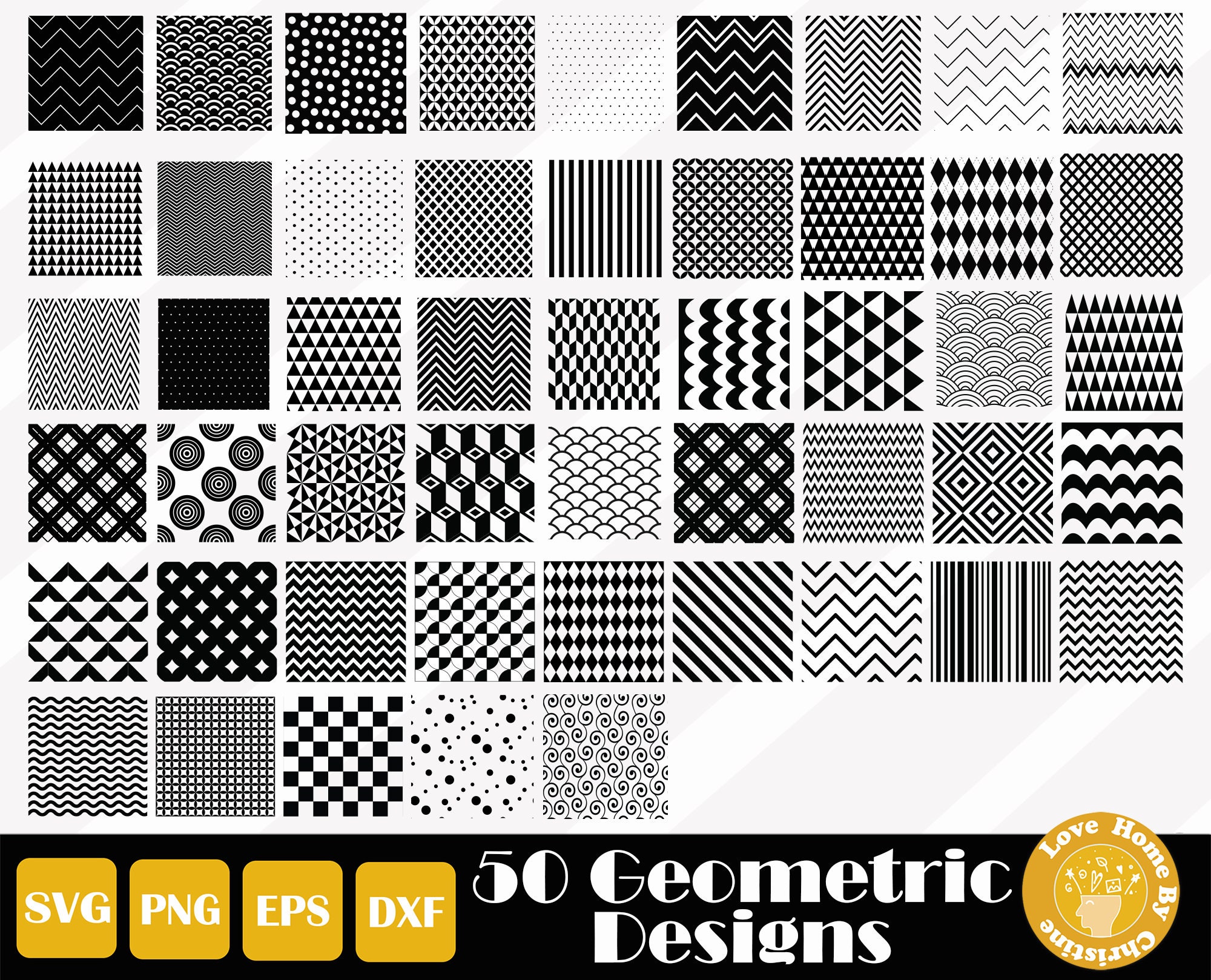 50 Geometric Design Svg Geometric Shape Svg Seamless Etsy UK