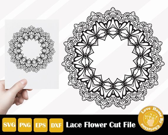 Download Zentangle Svg Mandala Cut File Lace Flower Floral Lace For Etsy