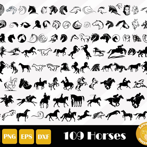 109 Pferde Svg, Pferde Clipart, Pferdekopf Svg, Pferdekopf Svg, Pferd Png, Pferde Vektor, Pferdeliebhaber Svg, Easy Cut, Sofort Download