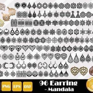 96 Earrings Svg, Earring Template Svg, Glowforge Earrings, Earring Cut Files, Wood Earring Svg, Laser Cut Earring, Instant Download