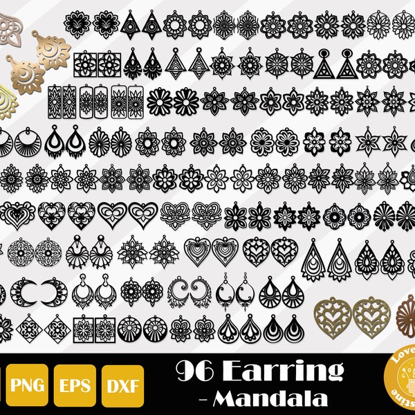 96 Earrings Svg, Earring Template Svg, Glowforge Earrings, Earring Cut Files, Wood Earring Svg, Laser Cut Earring, Instant Download