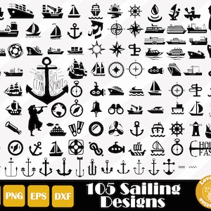 105 Sailing Svg, Anchor Svg, Adventure Svg, Ocean PNG SVG EPS Files for Cricut Silhouette Files, Easy Cut, Instant Download