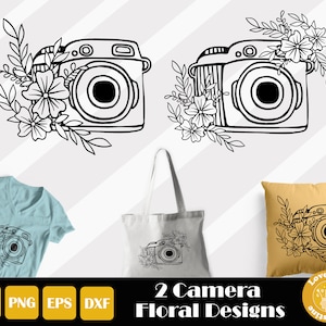 2 Kamera Blumen Svg, Kamera Blumen Svg, Blumen Kamera Svg, Kamera mit Blumen, Kamera Svg, Fotografie Svg, Sofortiger Download