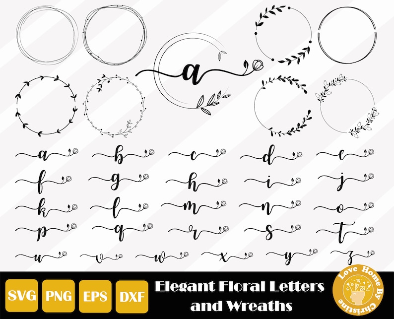 Elegant Floral Fonts Decorative Initial Wedding Fonts Etsy UK