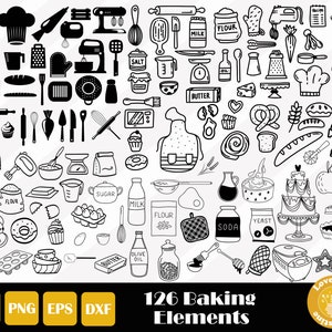 126 Baking SVG, Kitchen SVG PNG for Cricut Silhouette Files, Easy Cut, Instant Download