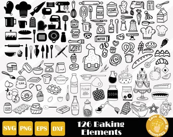 126 Baking SVG, Kitchen SVG PNG for Cricut Silhouette Files, Easy Cut, Instant Download