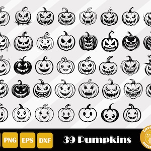 39 Pumpkin Svg, Fall Svg, Pumpkin Cut File, Halloween Svg Bundle, Pumpkin Face Svg, Pumpkin Clipart, Trick Or Treat Svg, Instant Download