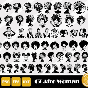 67 Afro Woman Svg, Afro Girl Svg, Afro Queen Svg, Afro Svg Cut File, Black Queen Svg, Afro Hair Svg, Instant Download