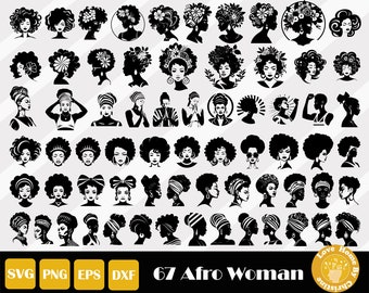 67 Afro Woman Svg, Afro Girl Svg, Afro Queen Svg, Afro Svg Cut File, Black Queen Svg, Afro Hair Svg, Instant Download