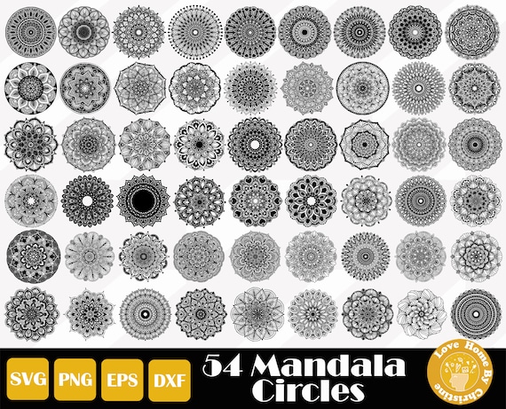 Download 54 Mandala Svg Mandala Flower Svg Laser Engraving Paper Cut Etsy