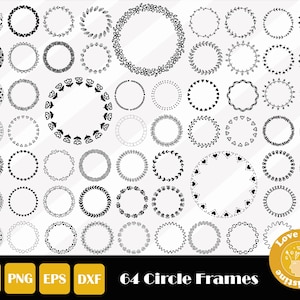 Floral Frame Svg, Wedding Frames Svg, Flower Frame Svg, Decorative Frame, Monogram Frame, Floral Frame Clipart, Hand Drawn Circle