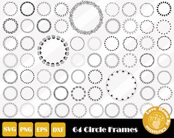 Floral Frame Svg, Wedding Frames Svg, Flower Frame Svg, Decorative Frame, Monogram Frame, Floral Frame Clipart, Hand Drawn Circle