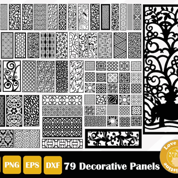 79 Decorative Panel SVG for Cricut Silhouette Files, Laser Cutting Files, Easy Cut, Instant Download