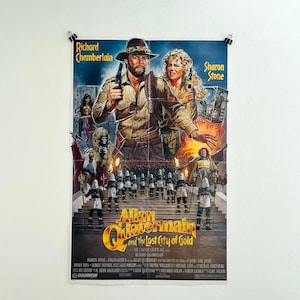 Gran cartel original de 1986 Allan Quartermain película vintage cartel original idea de regalo