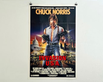 Rare affiche du film « Invasion USA » de Chuck Norris de 1985
