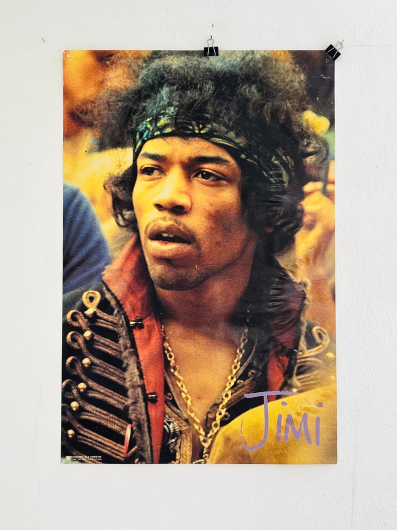 rare large Jimi Hendrix poster 1990s original vintage image 1