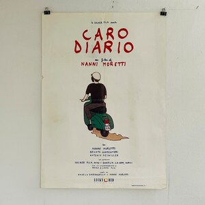 Dear Diary movie or Caro diario movie poster original 1993 Vespa poster gift idea Nanni moretti blue vespa poster italian cinema