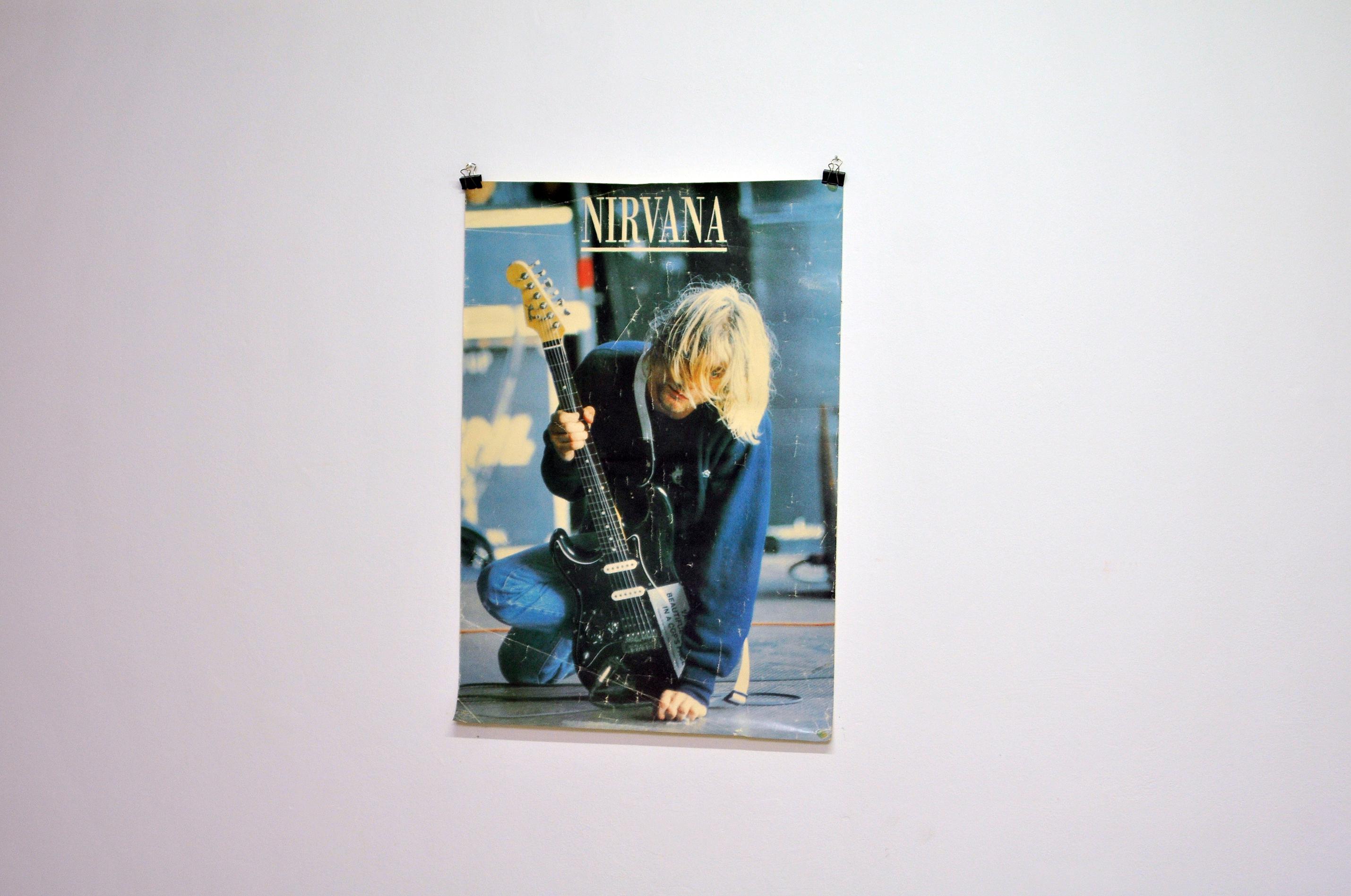 vintage-kurt-cobain-nirvana-poster-1990s-fender-stratocaster-etsy