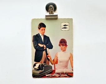 Vintage Italian Postcard: Finance Humor, Accountant Gift