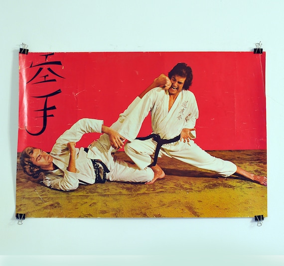 Large 1970s cult karate poster kick poster martial arts combat Etsy
