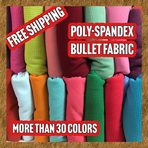 Poly-Spandex Bullet Textured Knit Fabric Solid Colors Collection-Sold by the Yard