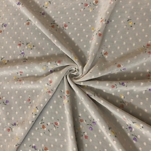 Chiffon Schweizer Punktdruck-Beige-Lila-Orange-1/2 ""Blumen"