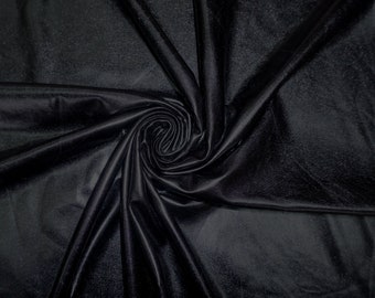 Mate Black Stretch Vinyl (PVC/PU)—Soft Knit Back2-Way Stretch | 58″ Wide | By the Yard