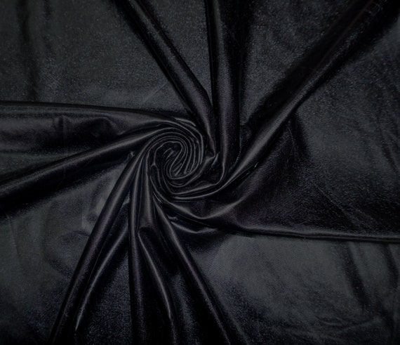 Mate Black Stretch Vinyl (PVC/PU)—Soft Knit Back2-Way Stretch | 58″ Wide | By the Yard