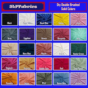 Dty Brushed Fabric-Solid Colors Collection-Sold by the Yard-Brushed Jersey Fabric