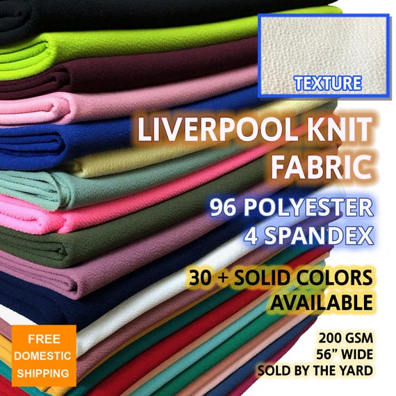 Solid Color Liverpool Knit Fabric by the Yard
