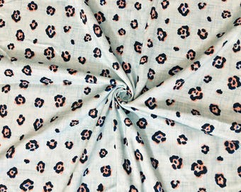 Coastal Mini Leopard Print Rayon Challis Fabric by the Yard