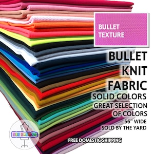 Solid Color Premium Bullet Knit Fabric – 4-Way Stretch, 56&quot; Wide – Multiple Colors – Sold by the Yard – Free US Shipping