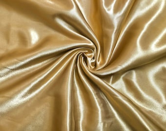 Gold Charmeuse Satin Fabric by the Yard