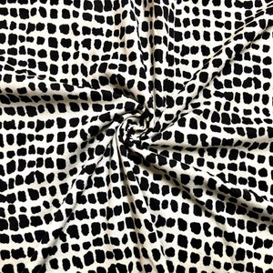 Liverpool Knit Printed Fabric-Ivory Black Geometric Spots-LVPR255-Sols by the Yard-Apparel Fabric