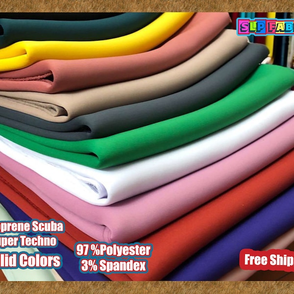 Neoprene Scuba Super Techno Fabric-2mm Thick-Solid Colors Collection-Sold by the Yard