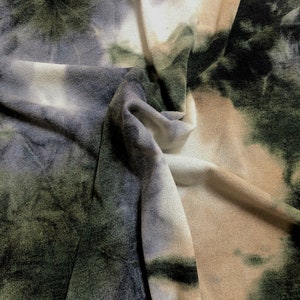 Hacci Sweater Knit Printed Fabric-Olive Sand Tie Dye-HTDPR001-Sold by the Yard-Sweater Fabric