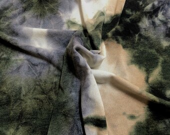 Hacci Sweater Knit Printed Fabric-Olive Sand Tie Dye-HTDPR001-Sold by the Yard-Sweater Fabric
