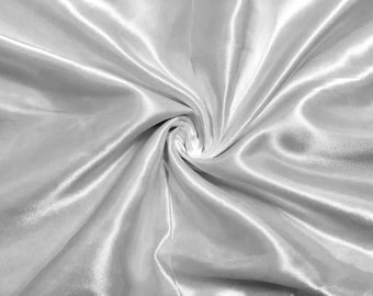 Pearl White Charmeuse Satin Fabric by the Yard