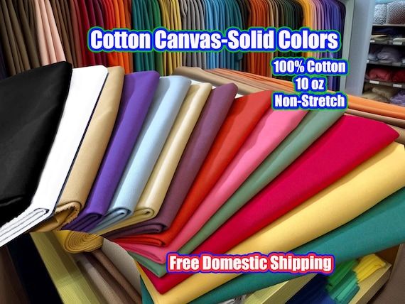 Durable Cotton Canvas – Solid Colors | 100% Cotton, Non-Stretch, 56–60″ Wide – By the Yard
