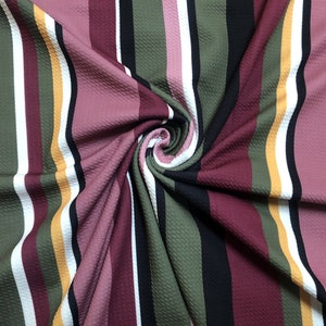 Bullet Printed Fabric-Mauve Olive Black Pink Stripes-BPR221-Sold by the Yard-