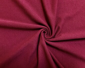 Burgundy Solid Color 95/5 Polyester/Spandex Stretch Polyester Twill by the Yard