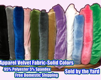 Apparel Velvet Fabric-Solid Colors Collection-Sold by the Yard