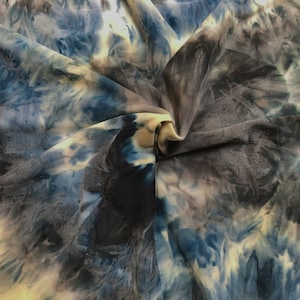 DTY Brushed Fabric-Navy Blue Black Ice Tie Dye-DTYBTD025-Sold by the Yard-Jersey Fabric