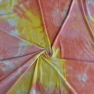 DTY Brushed Fabric-Pink Yellow White Tie Dye-DTYBTD006-Sols by the Yard-Jersey Fabric