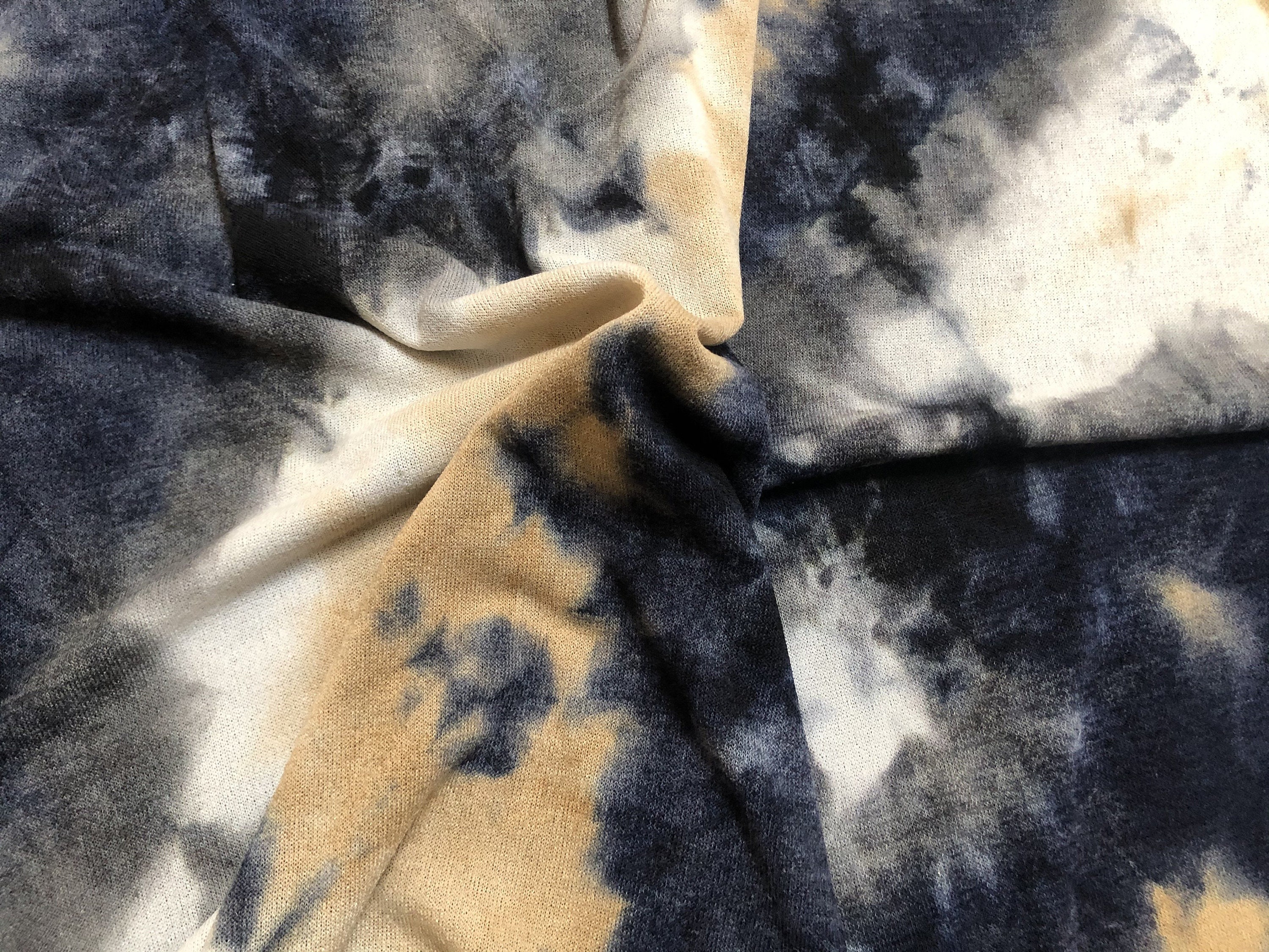 2 Way Stretch Navy Blue Sand Hacci Sweater Tie Dye Fabric | Etsy